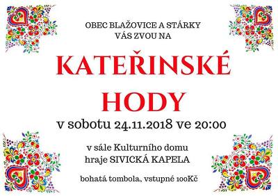 Plakát události Kateřinské Hody Blažovice 2018