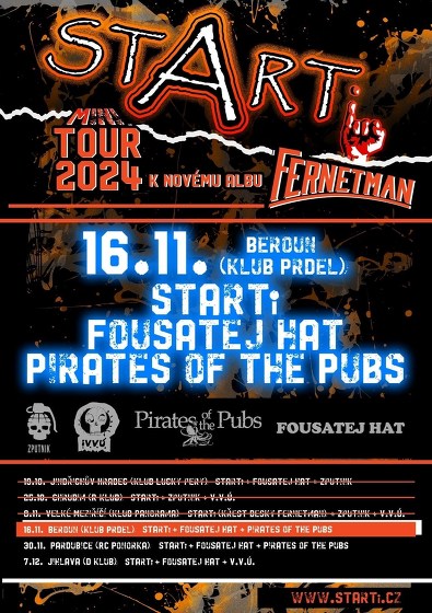 Plakát události Fernetman Tour - Fousatej hat, Pirates of the Pubs