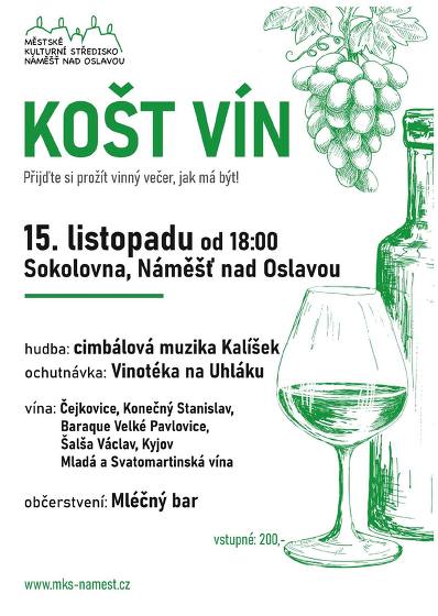 Plakát události Košt vín v Sokolovně