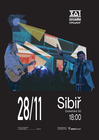 Plakát události 301+Zrcadla+Ornament Brno Sibiř 28.11.
