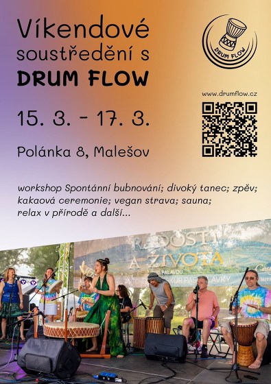 Plakát události Víkend Spontánní bubnování s DRUM FLOW
