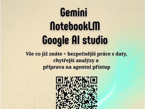 Plakát události Gemini a další nástroje od Google - prakticky, efektivně