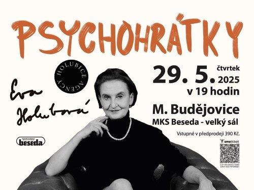 Plakát události Psychohrátky s Evou Holubovou
