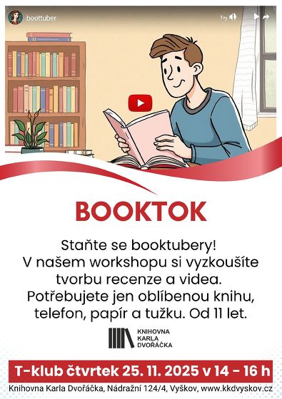 Plakát události BookTok. Staňte se booktubery!