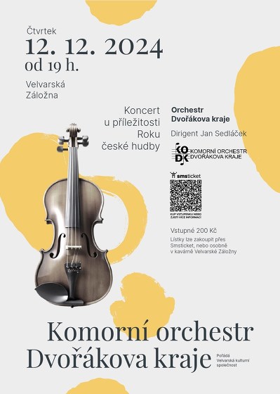 Plakát události Koncert Kom.orchestru Dvořákova kraje k Roku české hudby