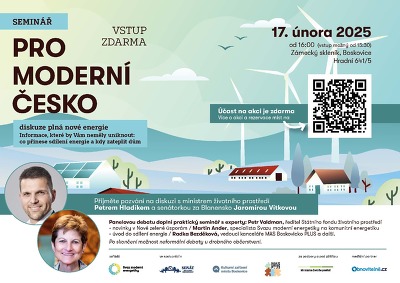 Plakát události PRO MODERNÍ ČESKO: diskuse plná nové energie