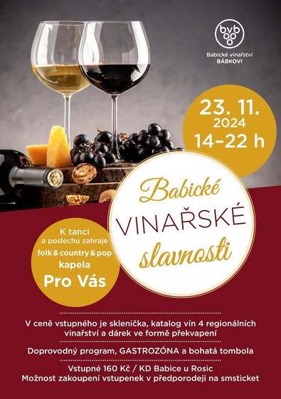 Plakát události Babické vinařské slavnosti