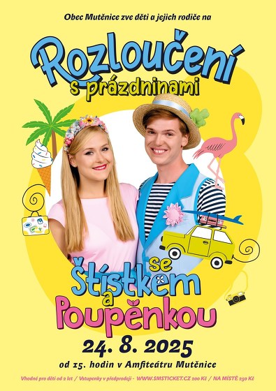 Plakát události Rozloučení s prázdninami se Štístkem a Poupěnkou