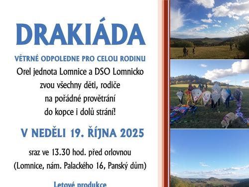 Plakát události Drakiáda Lomnice 19.10.2025