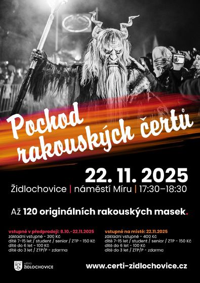Plakát události Pochod rakouských čertů v Židlochovicích