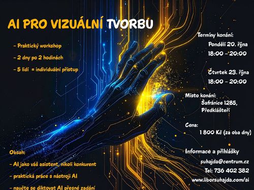 Plakát události AI Workshop: Získejte Kontrolu nad Vizuální Tvorbou!