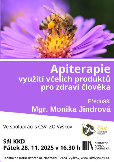 Plakát události Apiterapie – využití včelích produktů pro zdraví člověka