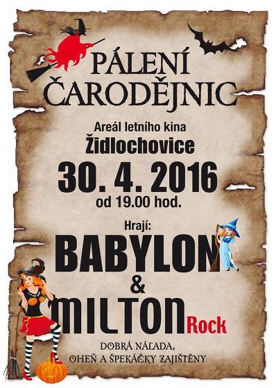 Plakát události Pálení čarodějnic v Židlochovicích