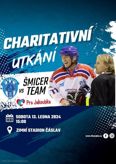 Plakát události Charitativní hokejové utkání FK Čáslav - ŠMICER TEAM