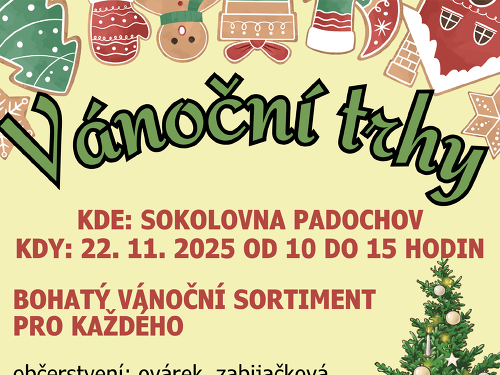 Plakát události Vánoční trhy na sokolovně v Padochově