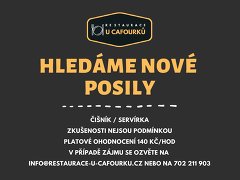 Restaurace u Cafourků nabízí práci na pozici Číšník / Servírka v obci Náměšť nad Oslavou