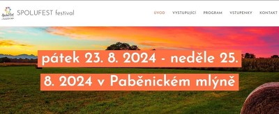 Plakát události Spolufest v Paběnickém mlýně