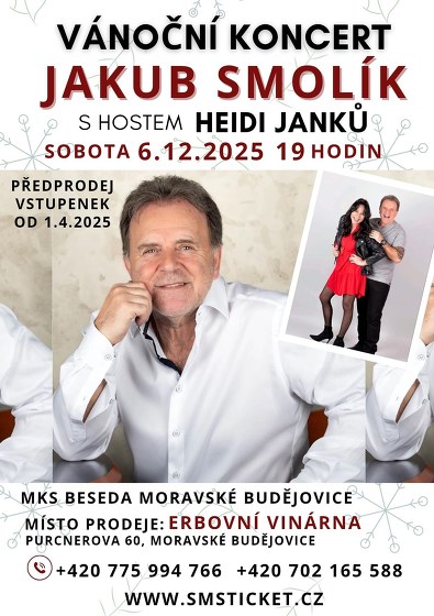 Plakát události Vánoční koncert Jakub Smolík s hostem Heidi
