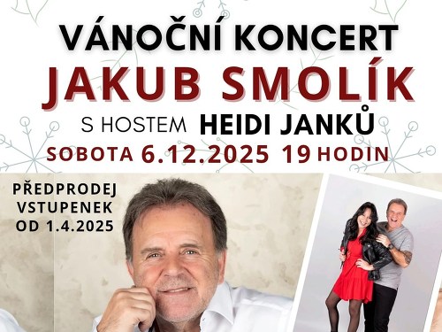 Plakát události Vánoční koncert Jakub Smolík s hostem Heidi