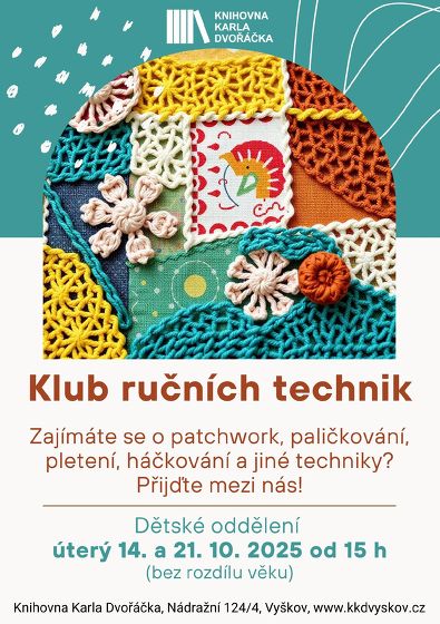 Plakát události Klub ručních technik, říjen 2025