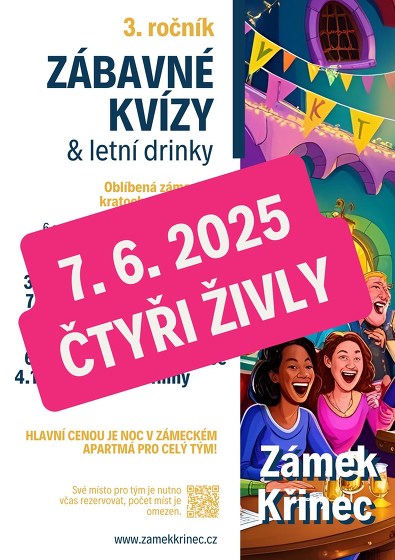 Plakát události Zábavný kvíz na zámku Křinec | 4 živly