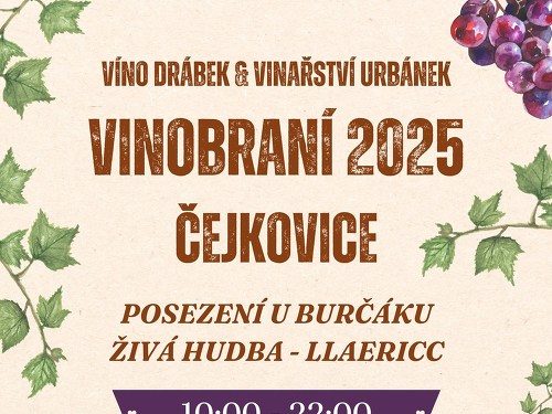 Plakát události Vinobraní 2025, posezení u burčáku - Čejkovice