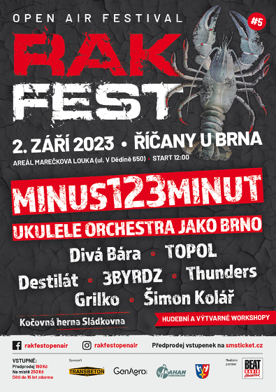 Plakát události RAKFEST open air Říčany u Brna