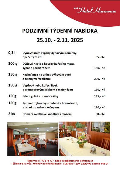 Plakát události Podzimní gastro speciality na celý týden
