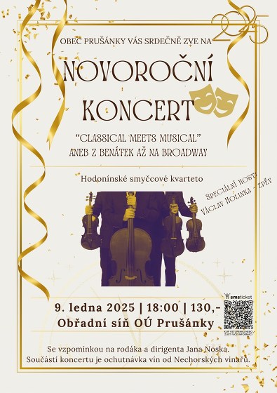 Plakát události Novoroční koncert Hodonínského smyčcového kvarteta