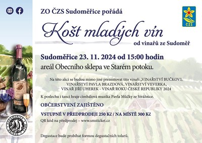 Plakát události Košt mladých vín Sudoměřice 2024