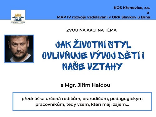 Plakát události Jak životní styl ovlivňuje vývoj dětí i naše vztahy