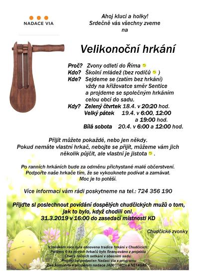 Plakát události Velikonoční hrkání 18.-20.4.