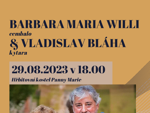 Plakát události BARBARA MARIA WILLI cembalo & VLADISLAV BLÁHA kytara 29. 08. v 18:00, Kostel Panny Marie,Vyškov
