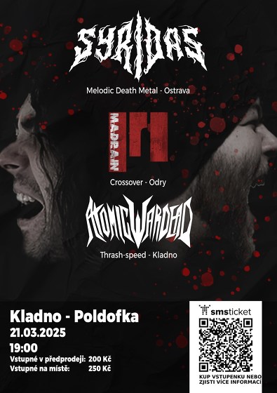 Plakát události Syridas + Madrain Tour 2025 | Kladno