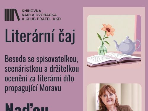Plakát události Literární čaj se spisovatelkou Naďou Horákovou