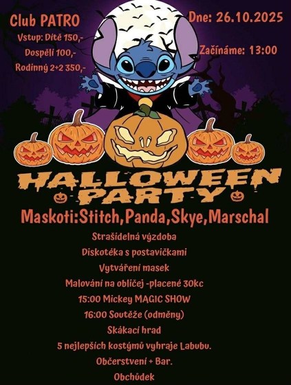 Plakát události Dětská Halloween party