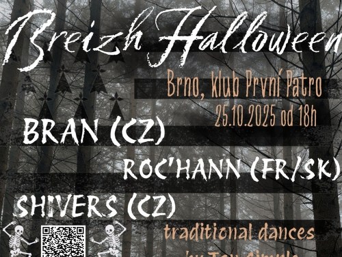 Plakát události Breizh Halloween - Bran (CZ), Roc’hann (FR/SK), Shivers (CZ)