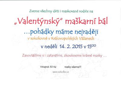 Plakát události Valentýnský maškarní bál
