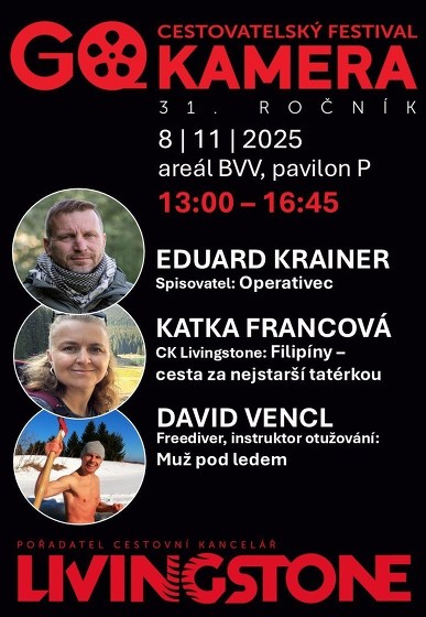 Plakát události Go Kamera 2025 | Eduard Krainer, Katka Francová, David Vencl