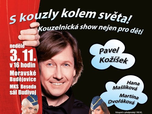 Plakát události S kouzly kolem světa! Kouzelnická show Pavla Kožíška