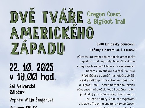Plakát události 2 tváře amerického západu - Oregon Coast & BigFoot Trail