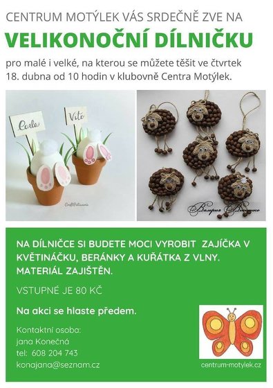 Plakát události Velikonoční dílnička