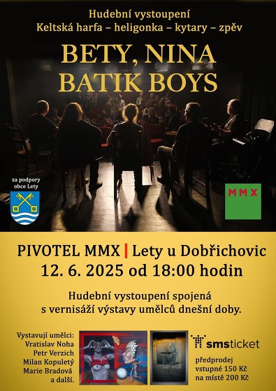 Plakát události Hudební vystoupení Bety, Nina a Batik Boys