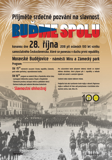 Plakát události Oslavy 100. výročí vzniku Československé republiky