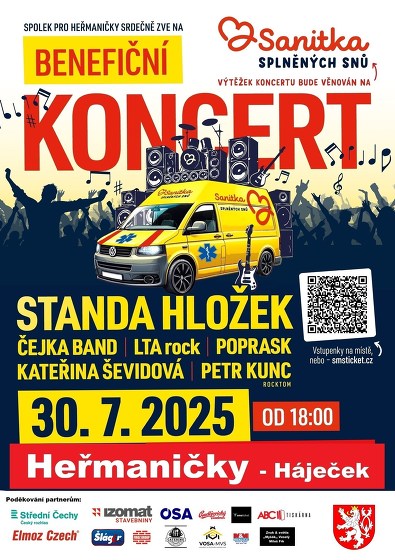 Plakát události Sanitka splněných snů - benefiční koncert