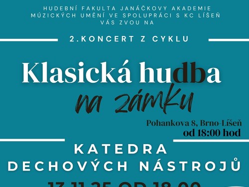 Plakát události Klasická hudba na zámku - listopad (Katedra dechových nástrojů)