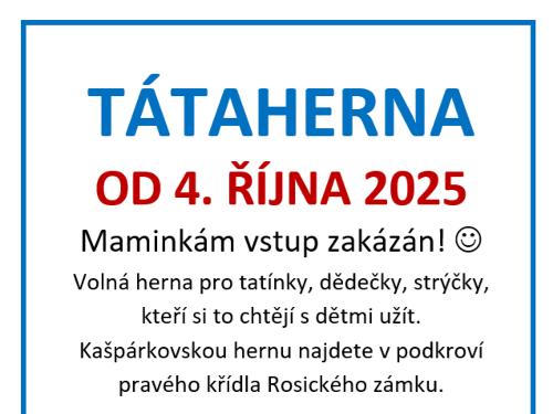 Plakát události Tátaherna - začíná