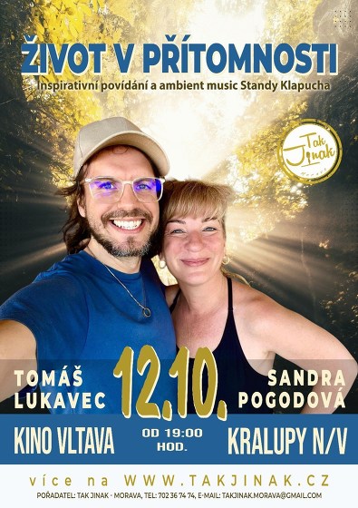 Plakát události Život v přítomnosti: Beseda Sandry Pogodové a Tomáše Lukavce