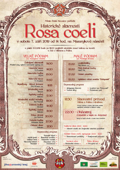 Plakát události Historické slavnosti Rosa Coeli, sobota 7.9.