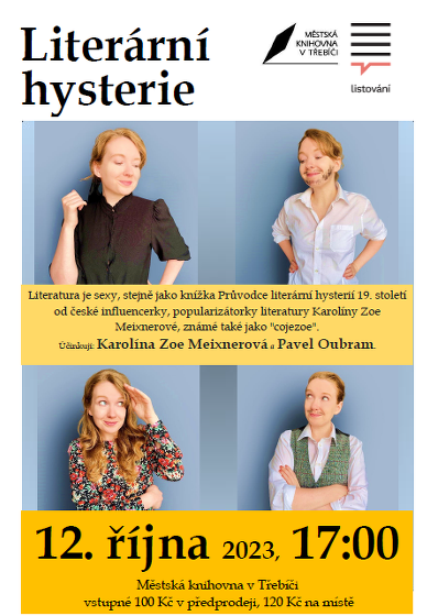 Plakát události LiStOVáNí: Literární hysterie (Karolína Zoe Meixnerová)